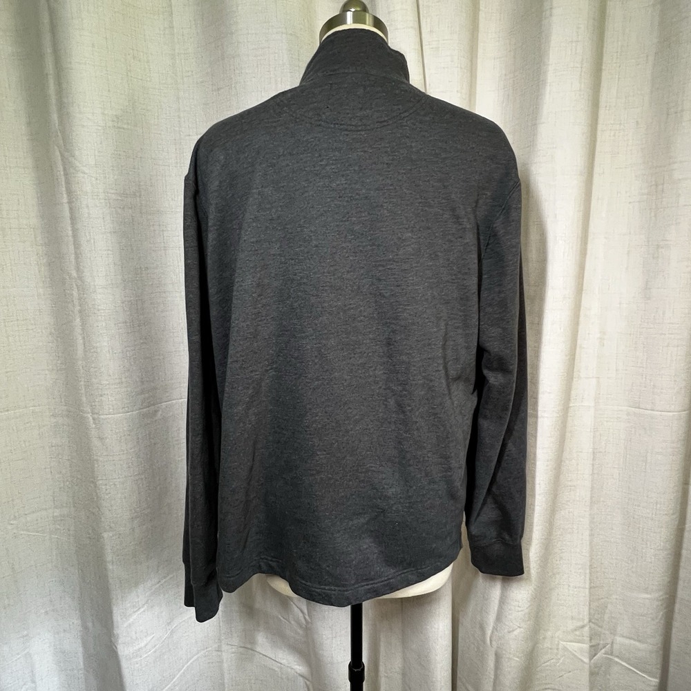 J Crew Authentic Fleece Men's Dark Gray Henley 1/4 Button Mock Neck‎ Size XL - Picture 6 of 10